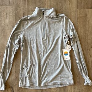 Vuori Ease Performance 1/2 Zip, light heather grey, Men’s small